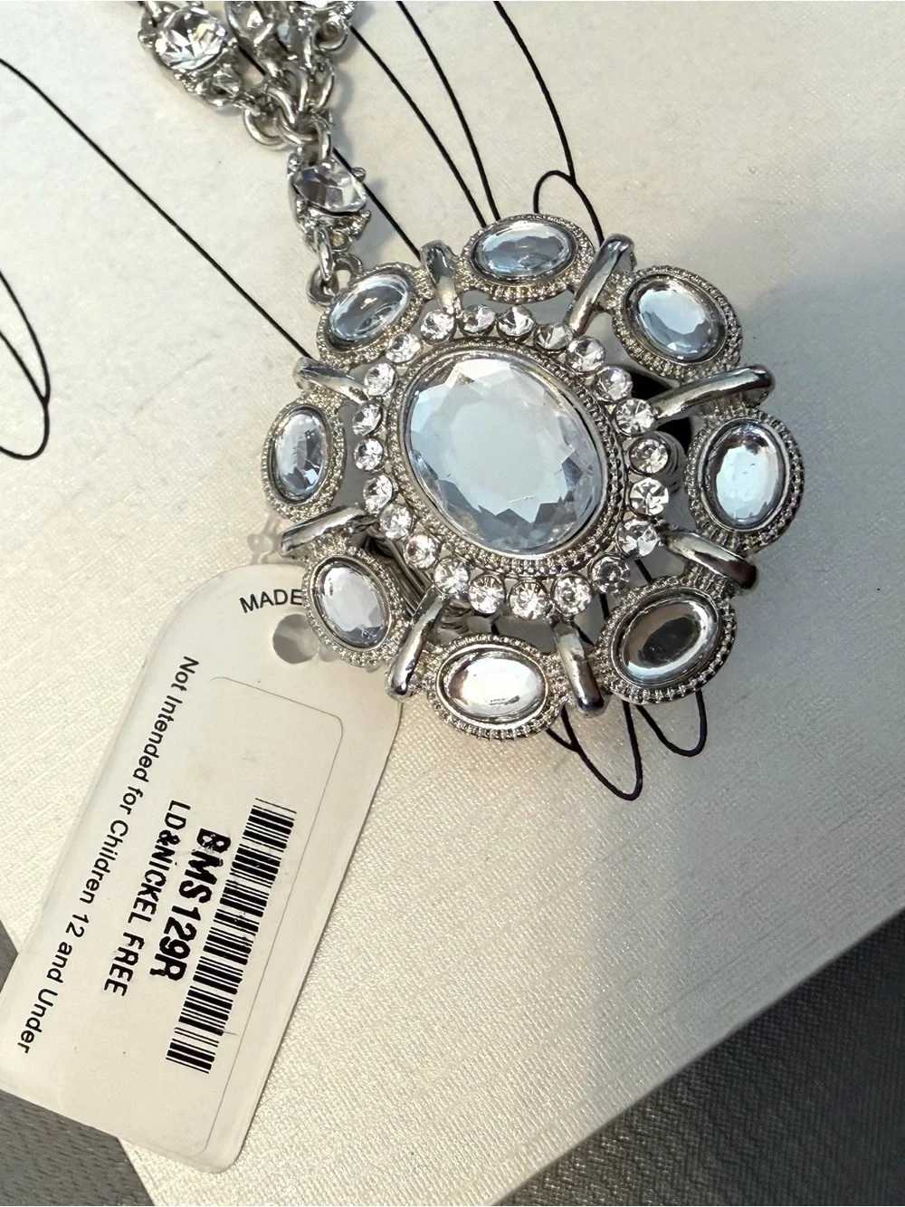 Silver Crystal Handchain Bracelet